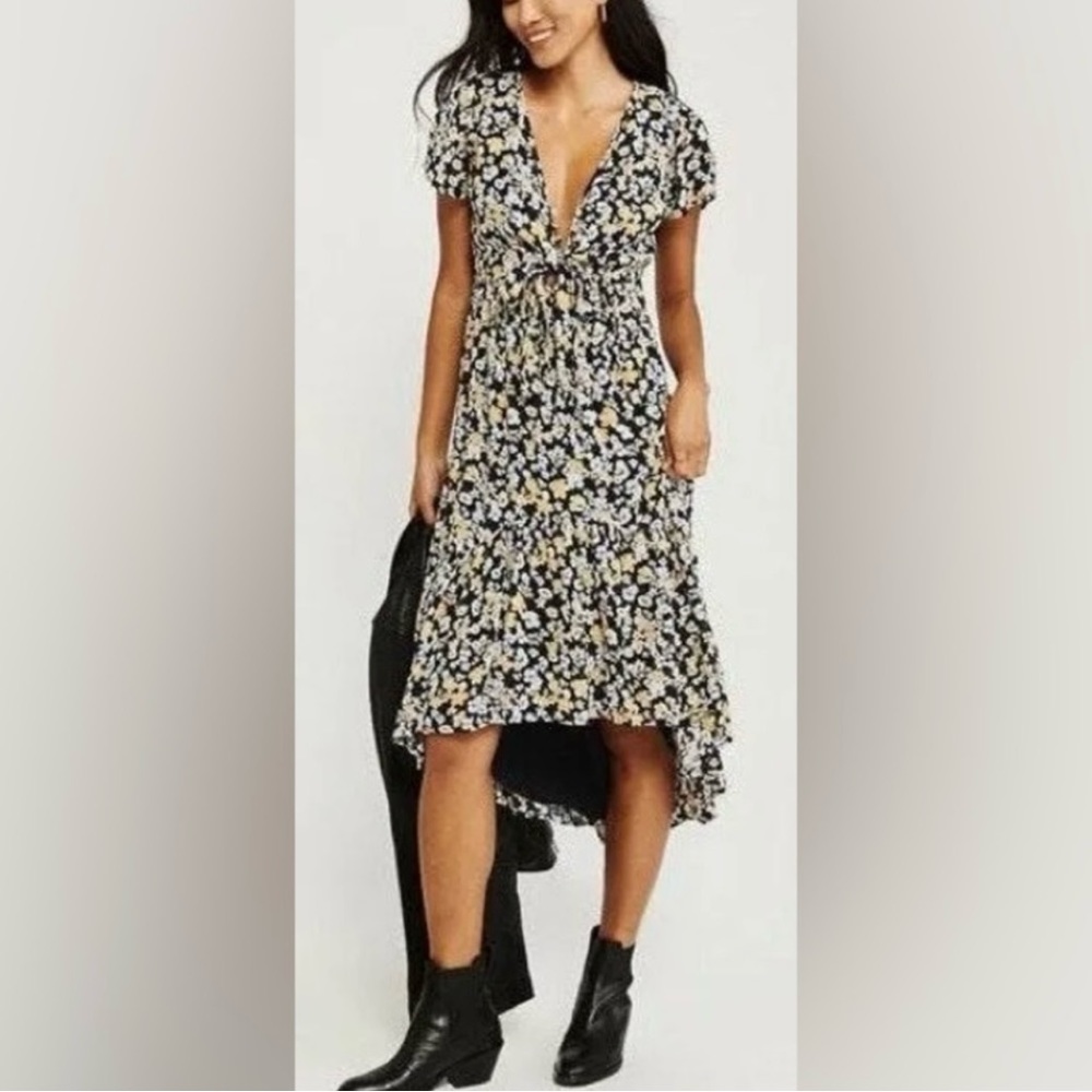 Abercrombie Ruffle Hem Midi Dress